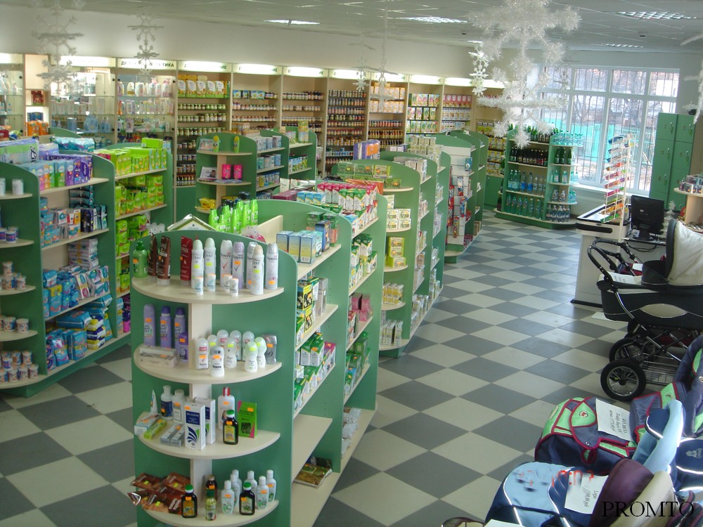 Продуманная планировка аптечного супермаркета в Анапе, оборудованного нашей компанией 